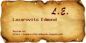 Lazarovits Edmond névjegykártya